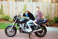 Kim and Martin on the old CB750